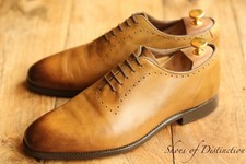 Barker Tan Brown Burnished Leather Brogue Oxford Shoes Loafers Men's UK 8 US 9