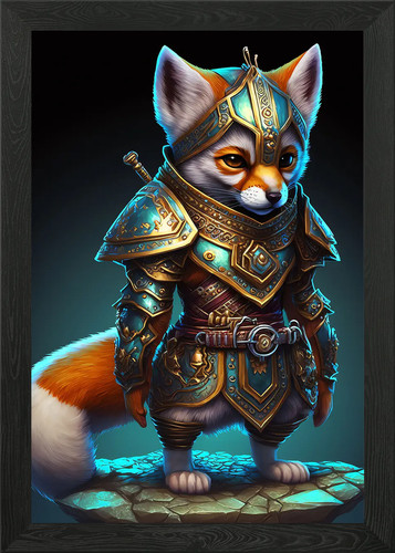 Cute fox warrior - warrior, wall