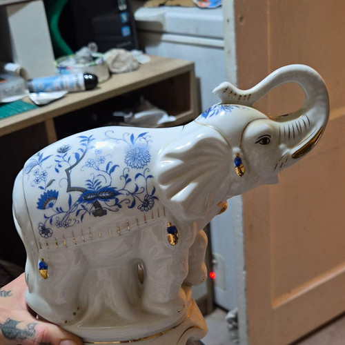 White blue gold glossy - white, ceramic