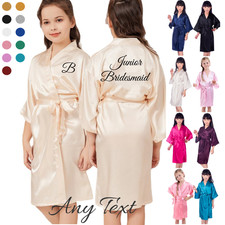 UK Personalized Kids Robe Flower Girl Bridesmaid Wedding Birthday Nightwear Gown