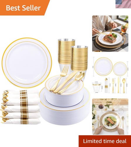350piece gold dinnerware set - 350piece,