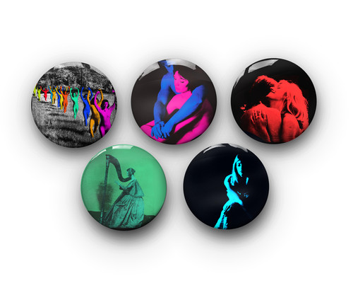 Girl pin badges set - girl, of