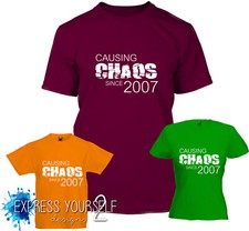 CAUSING CHAOS SINCE 2007 - 18th Birthday T-Shirt (2025), Gift, Premium Quality
