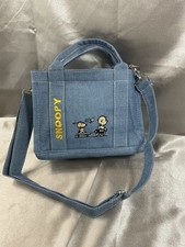Snoopy Kawaii Denim Tote Handbag Brand New Large Capacity Crossbody Shoulder Bag