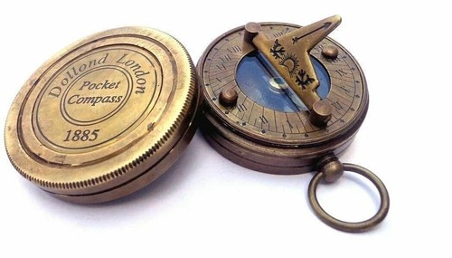 Old style brass compass - old,