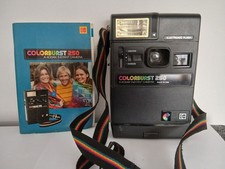 Vintage KODAK COLOURBURST 250 INSTANT CAMERA with Rainbow Strap And Manual