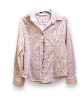 chatham marine uk 12 white pink floral chorduroy button up shirt