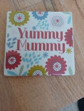 Yummy Mummy Ceramic Drinks Coaster By Gisela Graham, Floral. NWOT Baby Shower