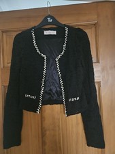 Ladies Black Lace Jacket,Pearl