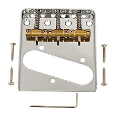 1 x Chromed Metal Bridge With Brass Saddles Vintage Ashtray Tele Style Guitars