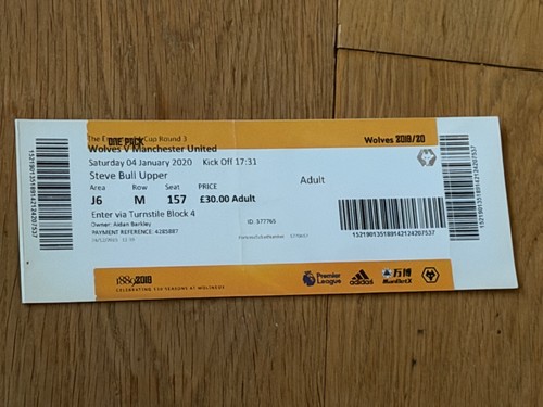 Ticket 2019 wolves - 2019/20, v