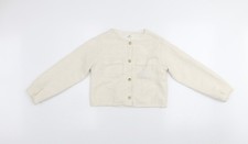 H&M Girls Ivory Bouclé Button