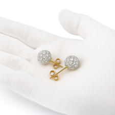 9ct Gold Stud Earrings Crystal