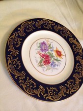 paragon cabinet plate vintage antique 23cm blue gold flowers