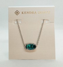 New Kendra Scott Elisa Silver Pendant Necklace In London Blue