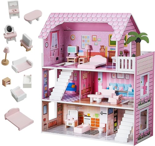 Wooden doll house dollhouse - wooden,
