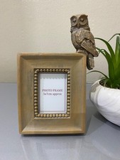 Photo Frame With Owl 5x7cm Small Resin Wood Effect Picture Frame Desk Decor