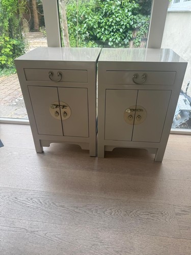 Pair grey bedside tables - of,