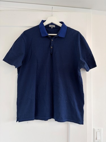 Lanvin men navy blue polo - blue,