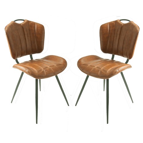 Pair tan brown dining - pair,