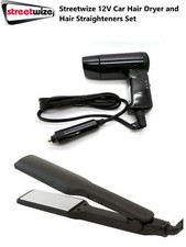 Streetwize 12V Car Hair Dryer and Hair Straighteners Set For Camping Festival