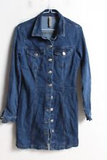 Primark Womens Thick Denim Shirt - Dress -Blue - Size 8 (I47) 