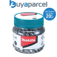 Makita x 50 Pozi No 2 50mm Hex Insert Bits In Candy Tub PZ2 B-26509 50 Pieces