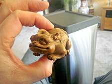 Carved solid wood foo fog lion