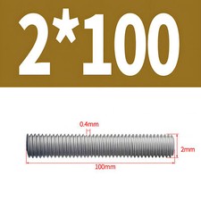 M2 M2.5 M3 M4 A2 STAINLESS STEEL THREADED ROD FULL THREAD STUDDING BAR