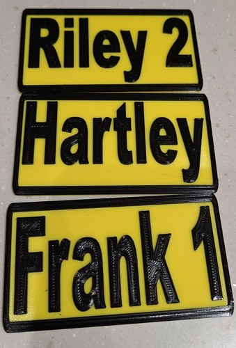 Printed toy number plate - 3d,