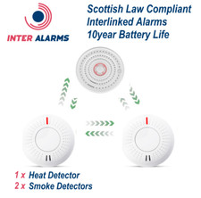 ANKA Wireless Interlinked Smoke & Heat Alarm Kit - 1xHeat, 2xSmoke Scottish Law