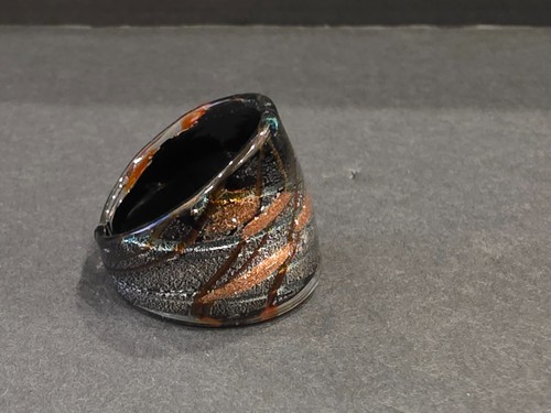 Dichroic art glass ring - dichroic, size
