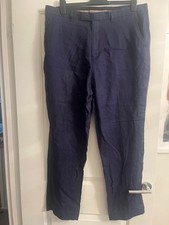 Samuel Windsor  Linen Trousers Mens Size W38" L31" Navy Blue