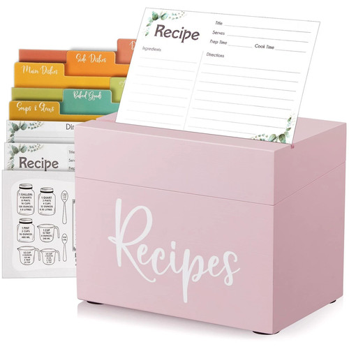 Wooden recipe card - box, with