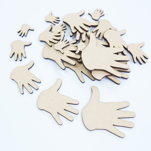 Wooden mdf baby hands shape - mdf,