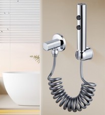 SUS Hand Held Douche Bidet Sprayer Muslim Shower Shattaf Set Stop Valve Chrome