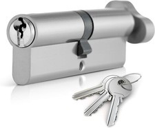 Thumb Turn 100mm Euro Cylinder Lock, Door Barrel Lock with 3 Keys 45T/55  Nickel
