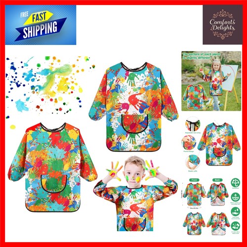 Kids waterproof art apron long - apron,