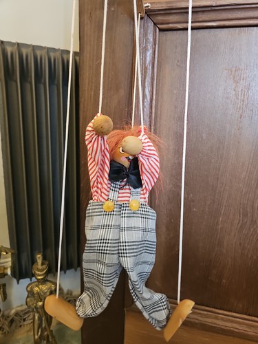 Vintage wooden clown - wooden,