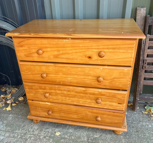 Pine chest drawers brown - chest,
