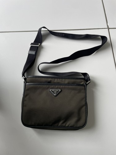 Prada nylon shoulder bag khaki