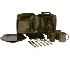Trakker NXG Deluxe Food Set Includes Cutlery And Pouch Fishing And Camping