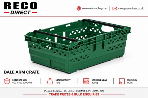 Green used bale arm - green, tray