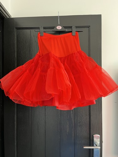 Red super fluffy petticoat - red,