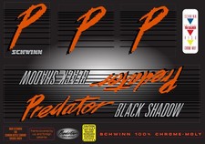 1985 Schwinn Predator "BLACK SHADOW" complete decal set