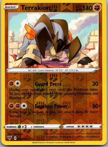Terrakion 092 185 - rare, vivid