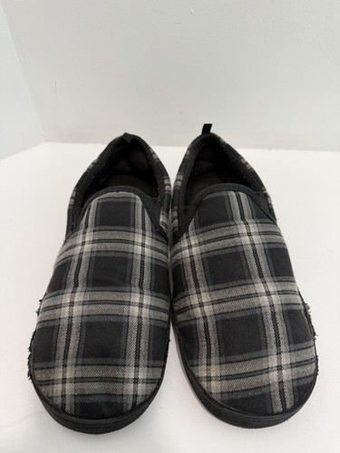 Black grey tartan check slip - black,