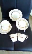 vintage ashley fine china 3 x trio's (part teaset)