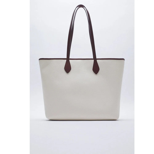 Zara canvas tote - canvas, beige