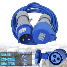 32Amp 240V IP44 3 Pin Extension Hook Up Lead 2.5mm² Heavy Duty Industrial Cable